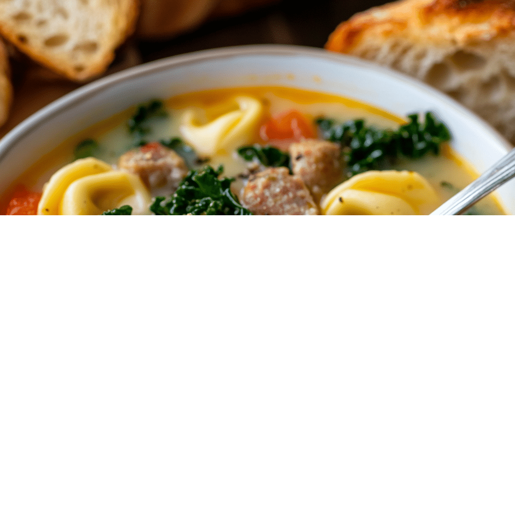 Spicy Sausage and Tortellini Soup