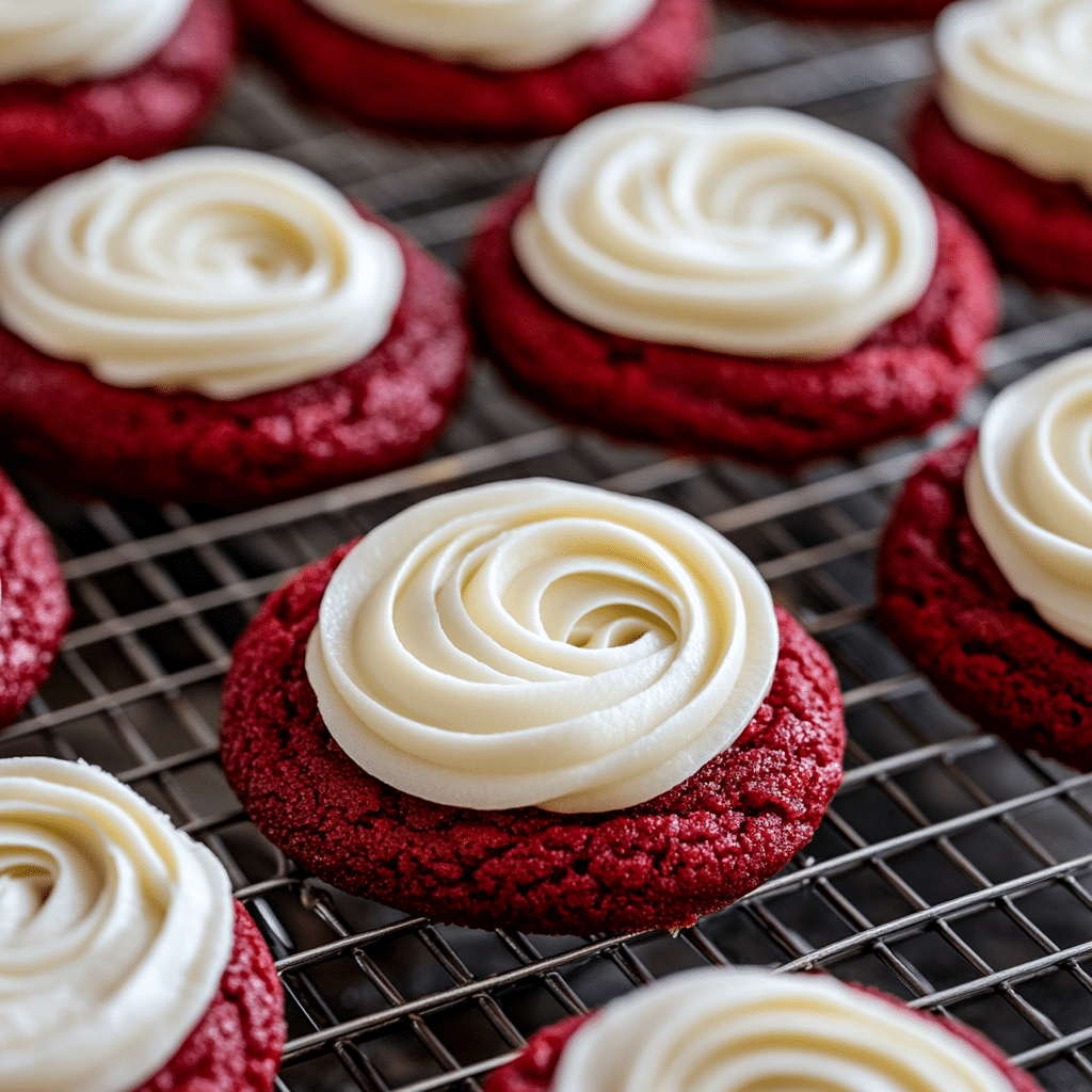 Red Velvet Cookies with Cream Cheese Frosting