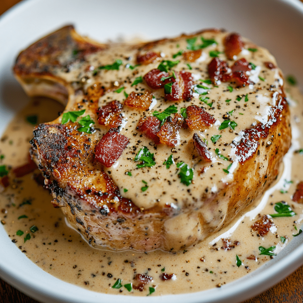 Creamy Bacon Pork Chops