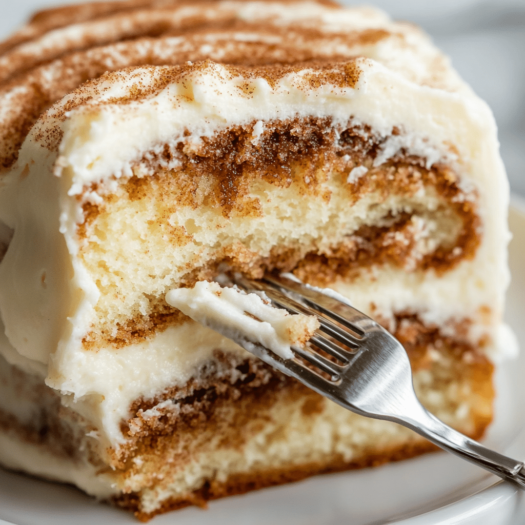 Cinnamon Roll Poke Cake