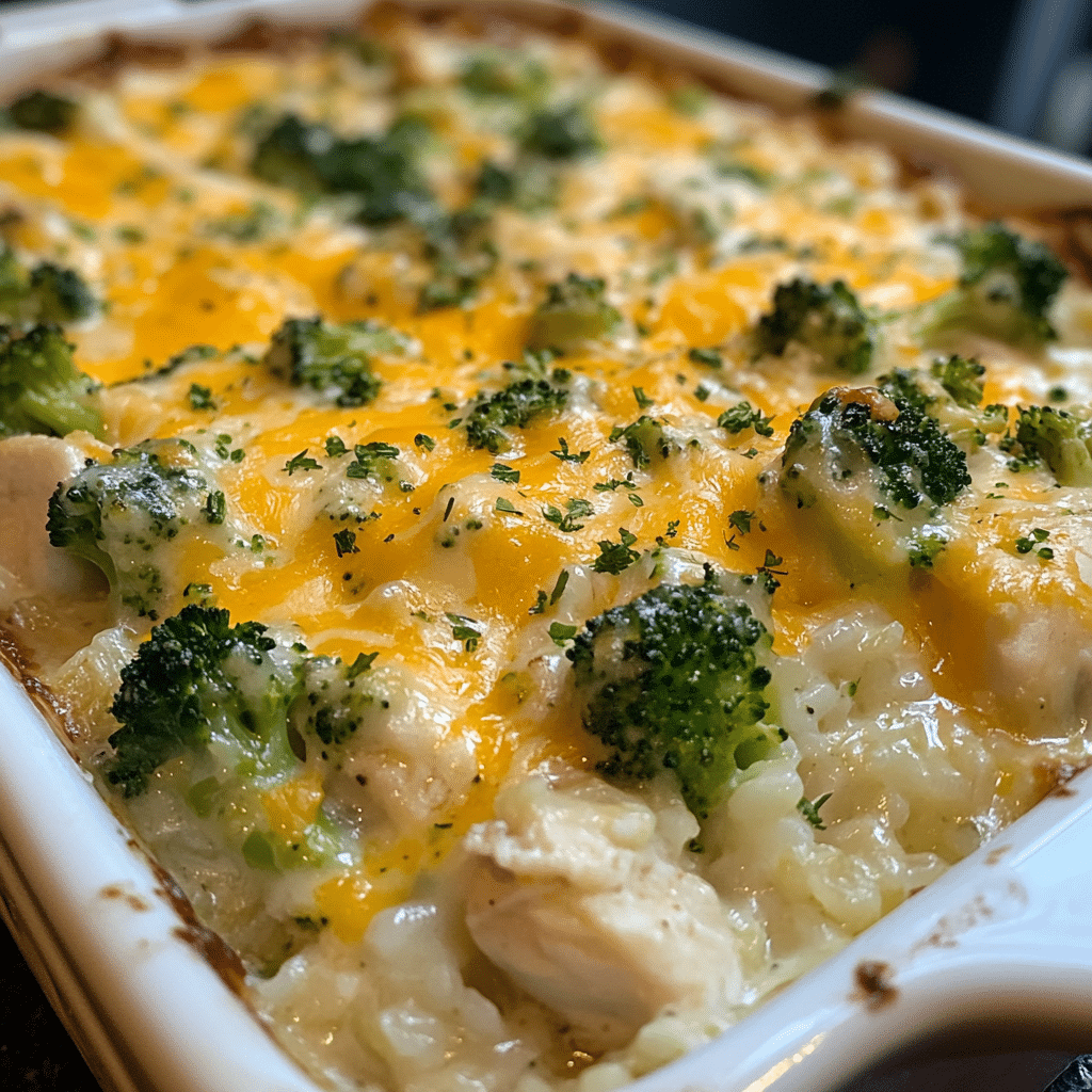 Cheesy Chicken Broccoli Rice Casserole