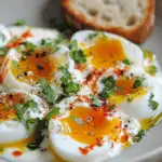 Jammy Eggs with Chili Butter and Garlic Yogurt