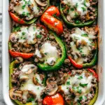 Easy Keto Philly Cheesesteak Stuffed Peppers