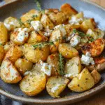 Roasted Potatoes with Baked Feta and Garlic