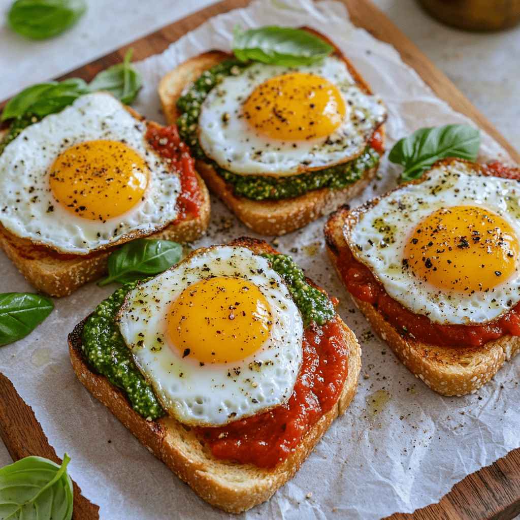 Shakshouka Toast with Feta Fried Eggs