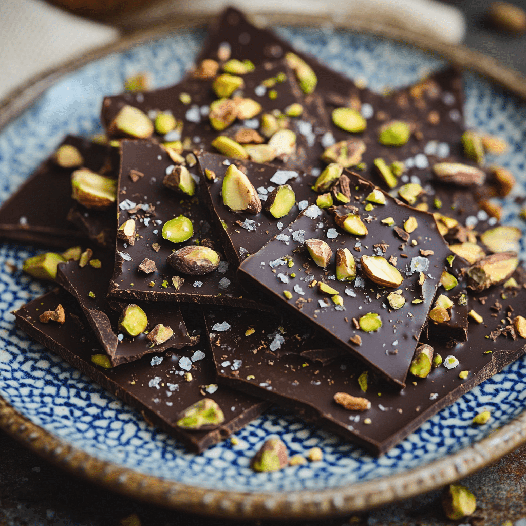 Roasted Hazelnut & Pistachio Dark Chocolate Bark