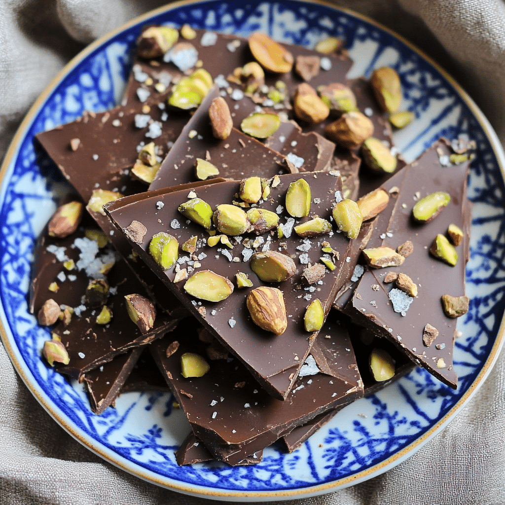 Roasted Hazelnut & Pistachio Dark Chocolate Bark