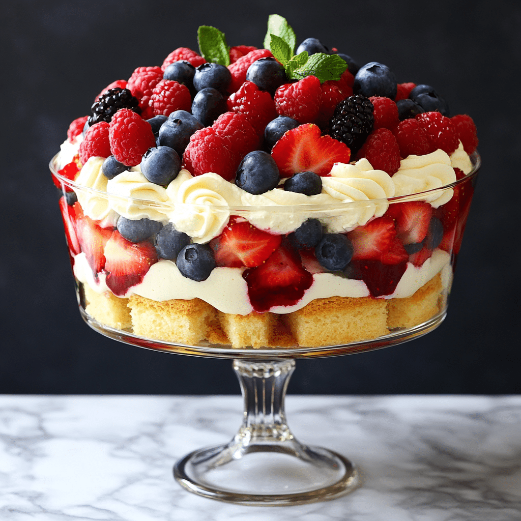 Vanilla Yogurt and Berry Trifle