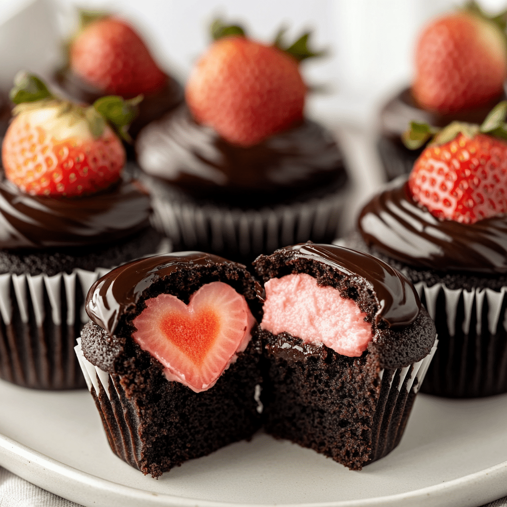 Chocolate Covered Strawberry Cupcakes