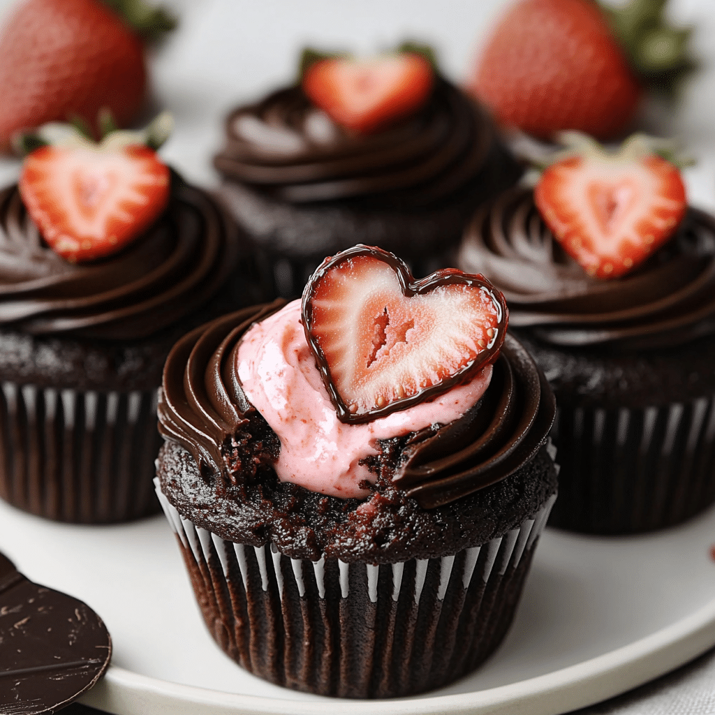 Chocolate Covered Strawberry Cupcakes