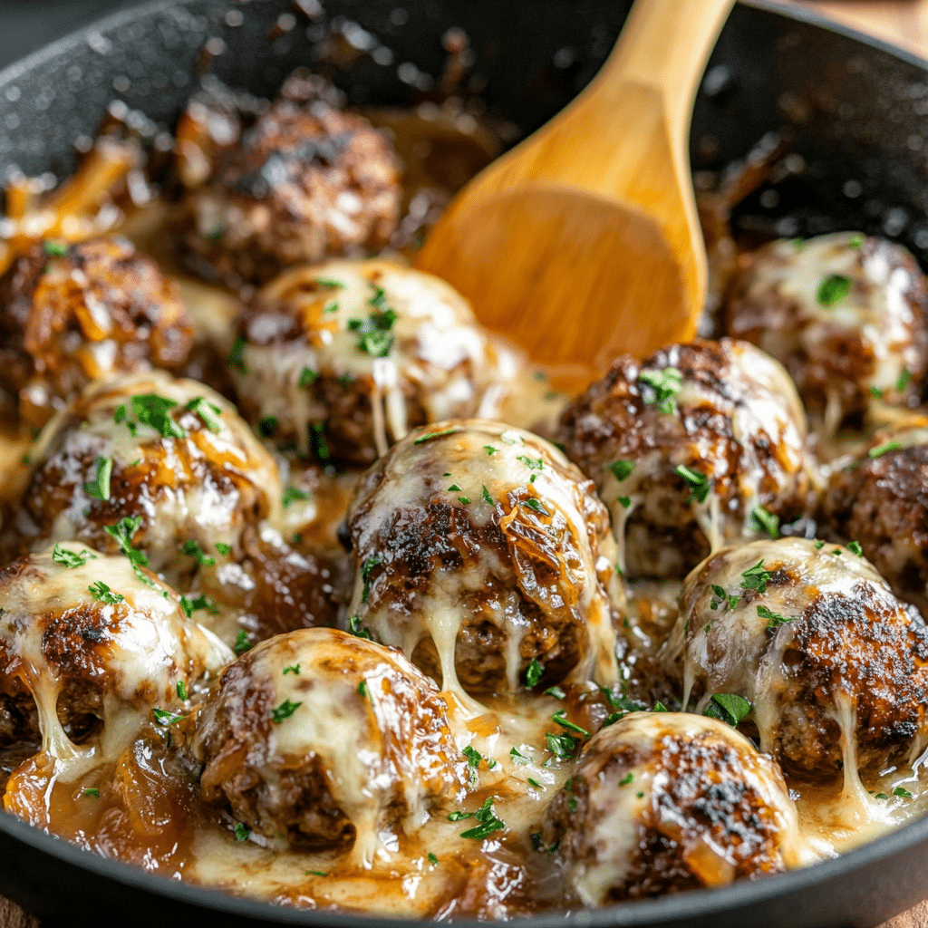 French Onion Meatballs