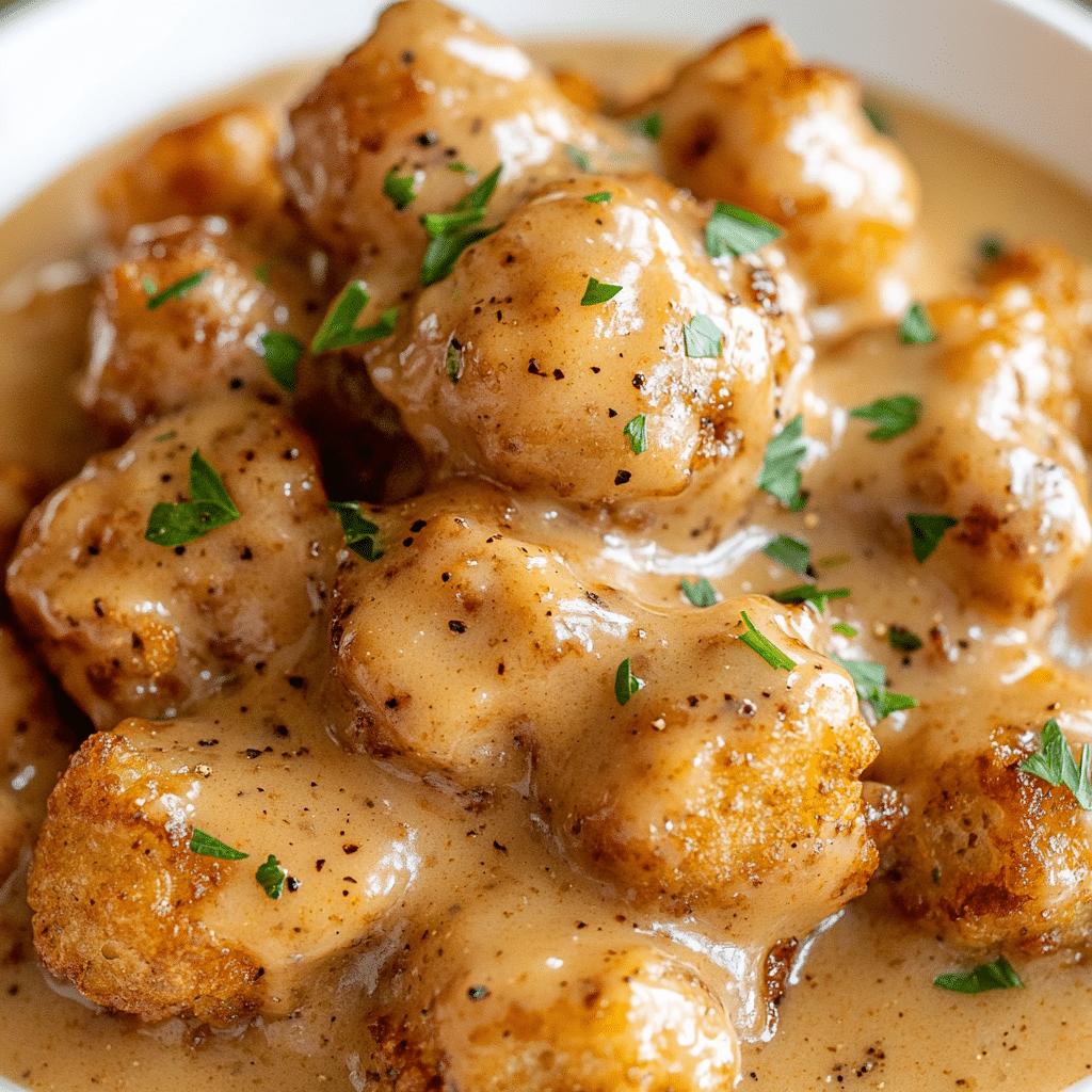 Tater Tot Breakfast Bowl with Sausage Gravy