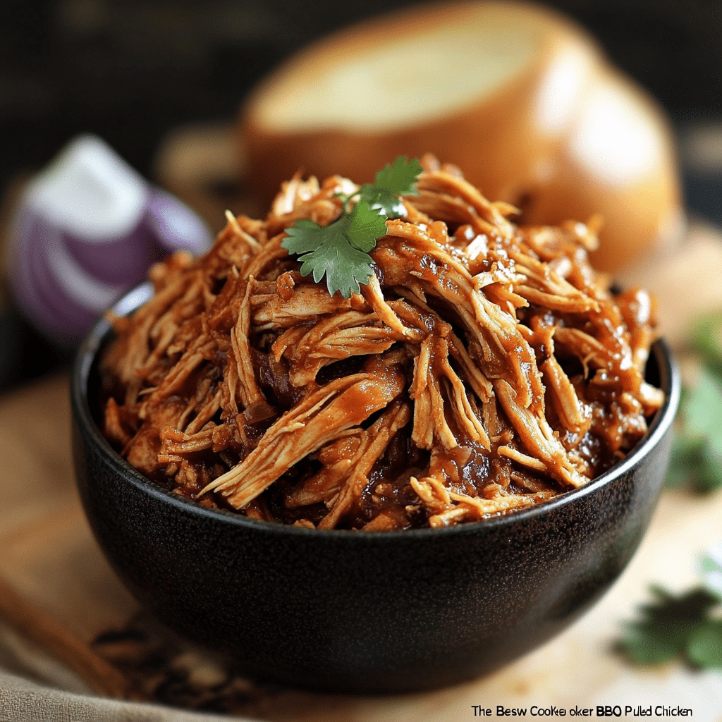 The Best Slow Cooker BBQ Pulled Chicken