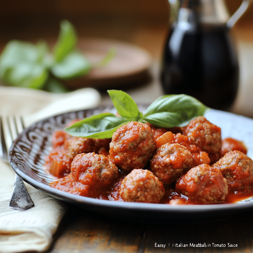 Easy Italian Meatballs in Tomato Sauce