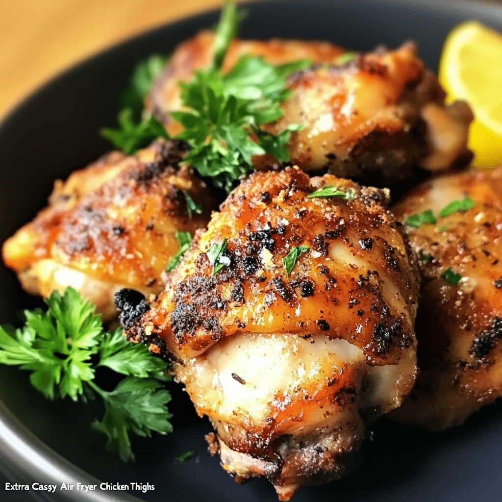 Extra Crispy Easy Air Fryer Chicken Thighs