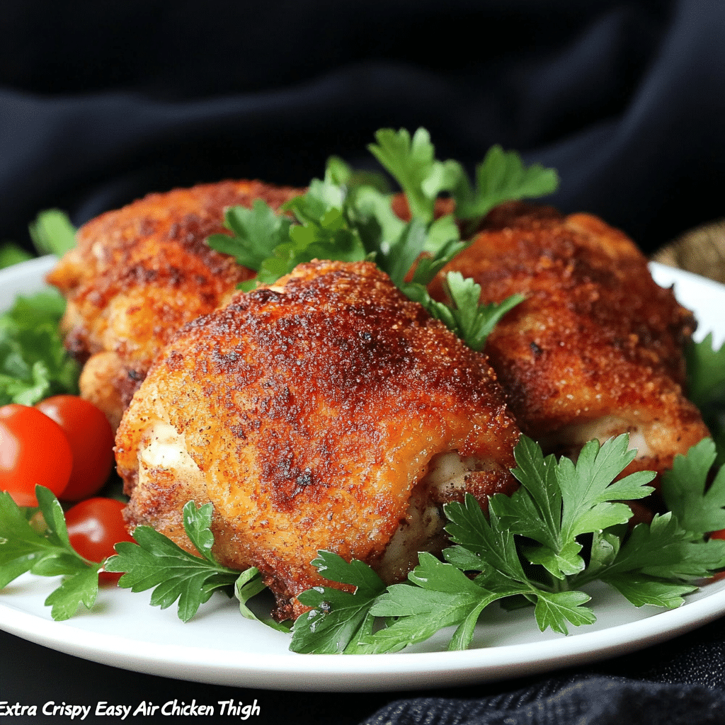 Extra Crispy Easy Air Fryer Chicken Thighs