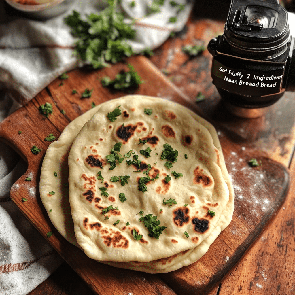 Soft and Fluffy 2 Ingredient Naan Bread