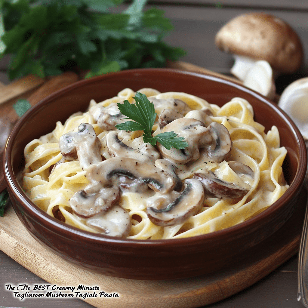 The BEST Creamy 30 Minute Mushroom Tagliatelle Pasta