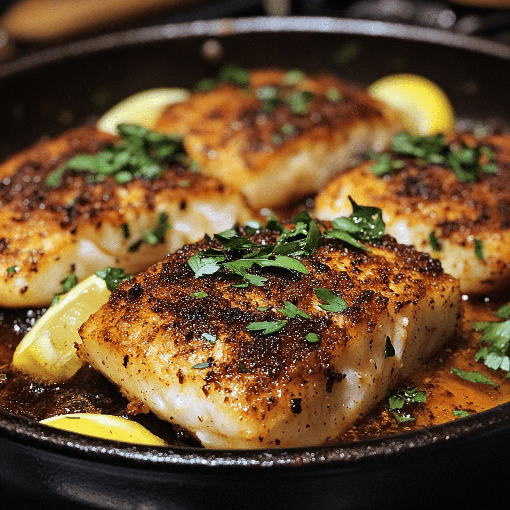 Easy One Pan Blackened Cod