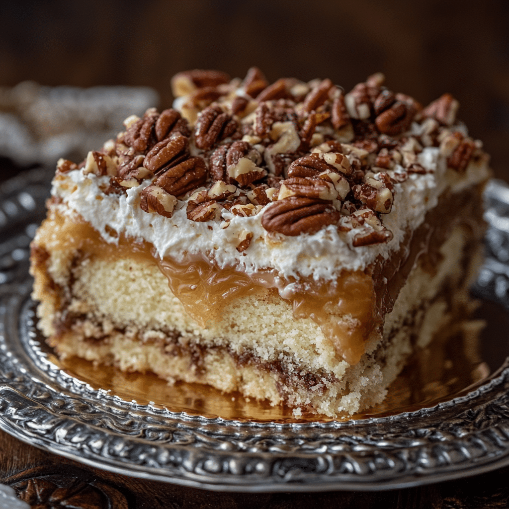 Butter Pecan Praline Poke Cake Recipe