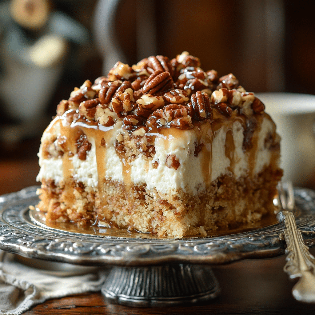 Butter Pecan Praline Poke Cake Recipe