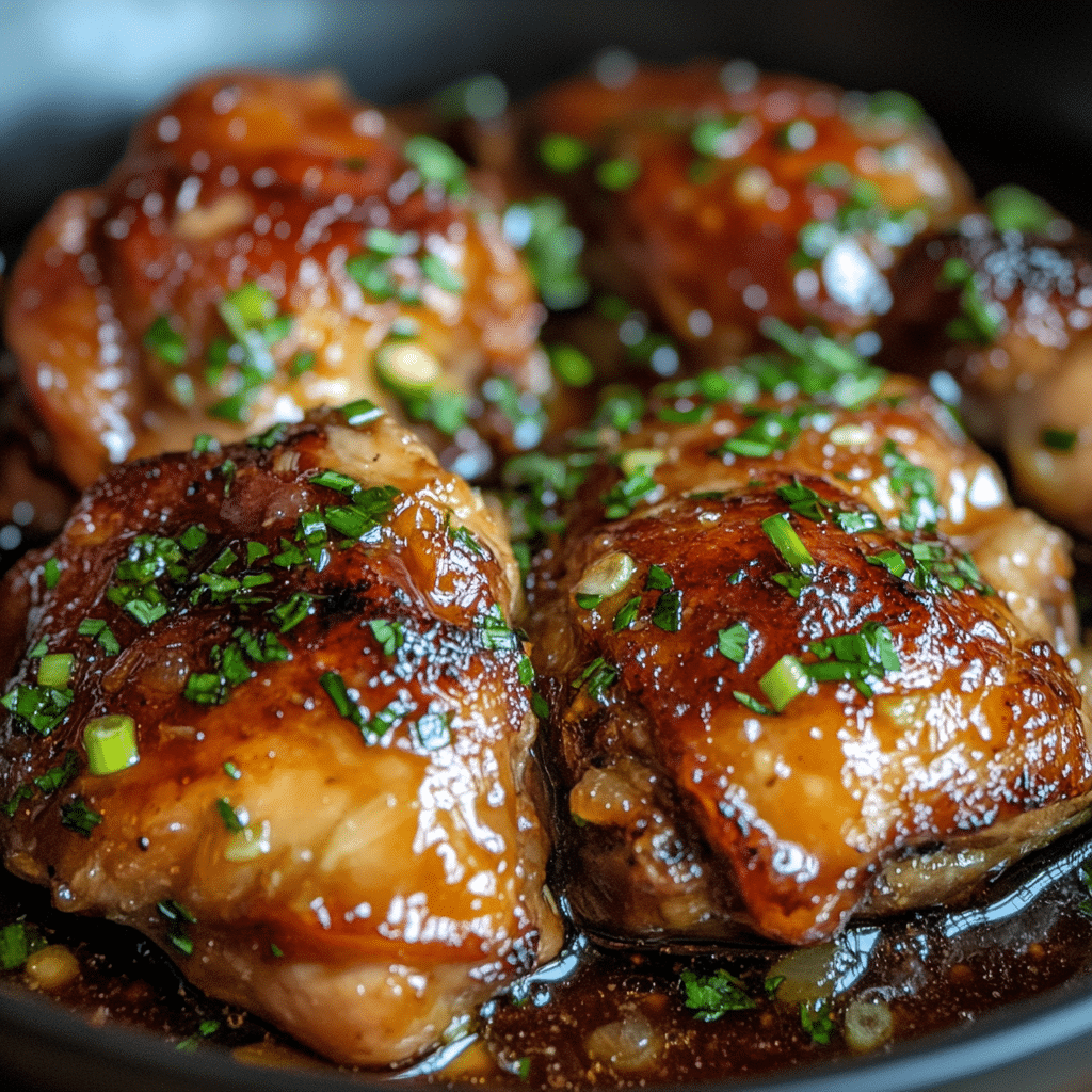 Honey Garlic Slow Cooker Chicken Thighs