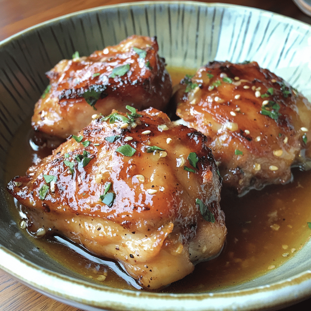 Honey Garlic Slow Cooker Chicken Thighs