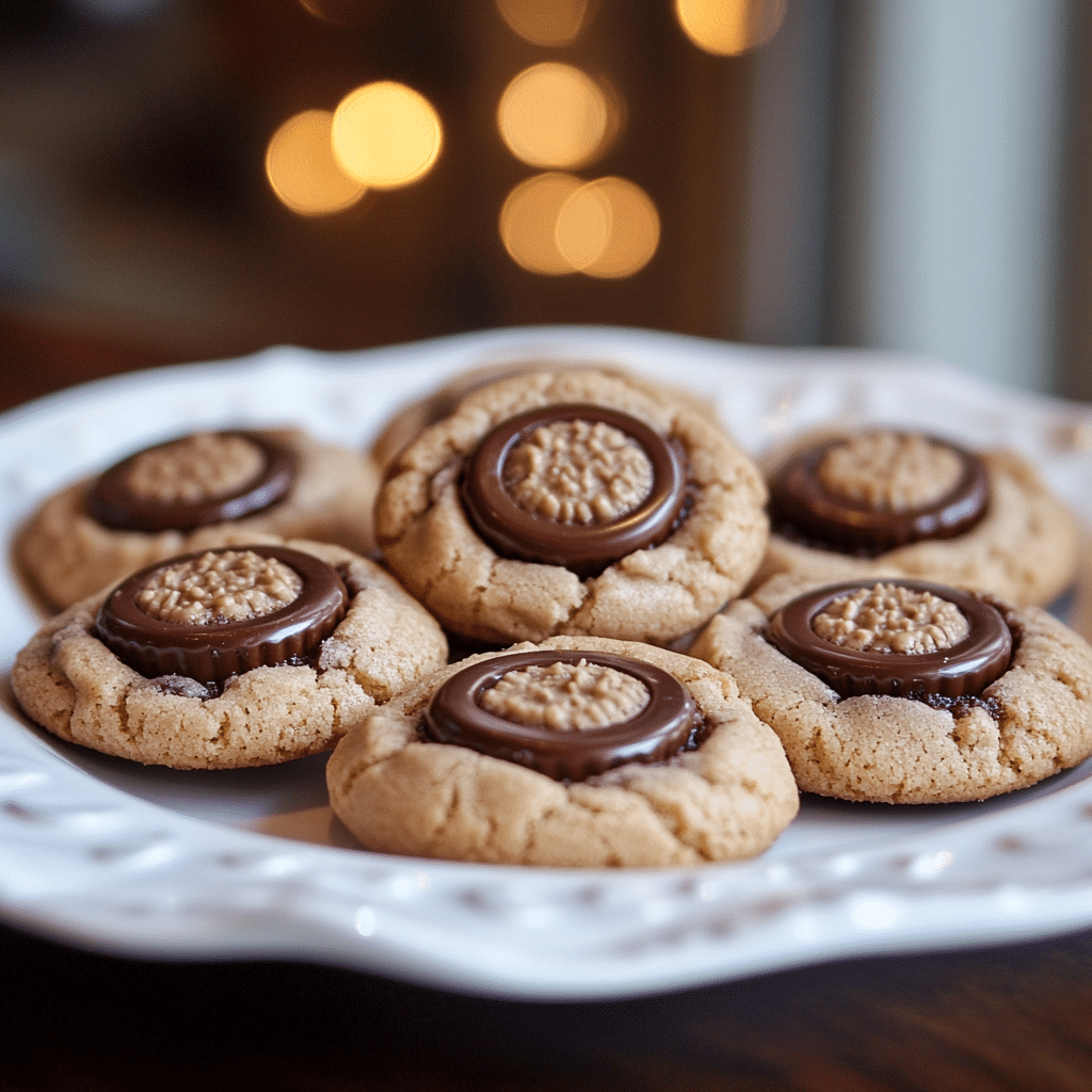 Reese's Cup Stuffed Peanut Butter Blossom Cookies