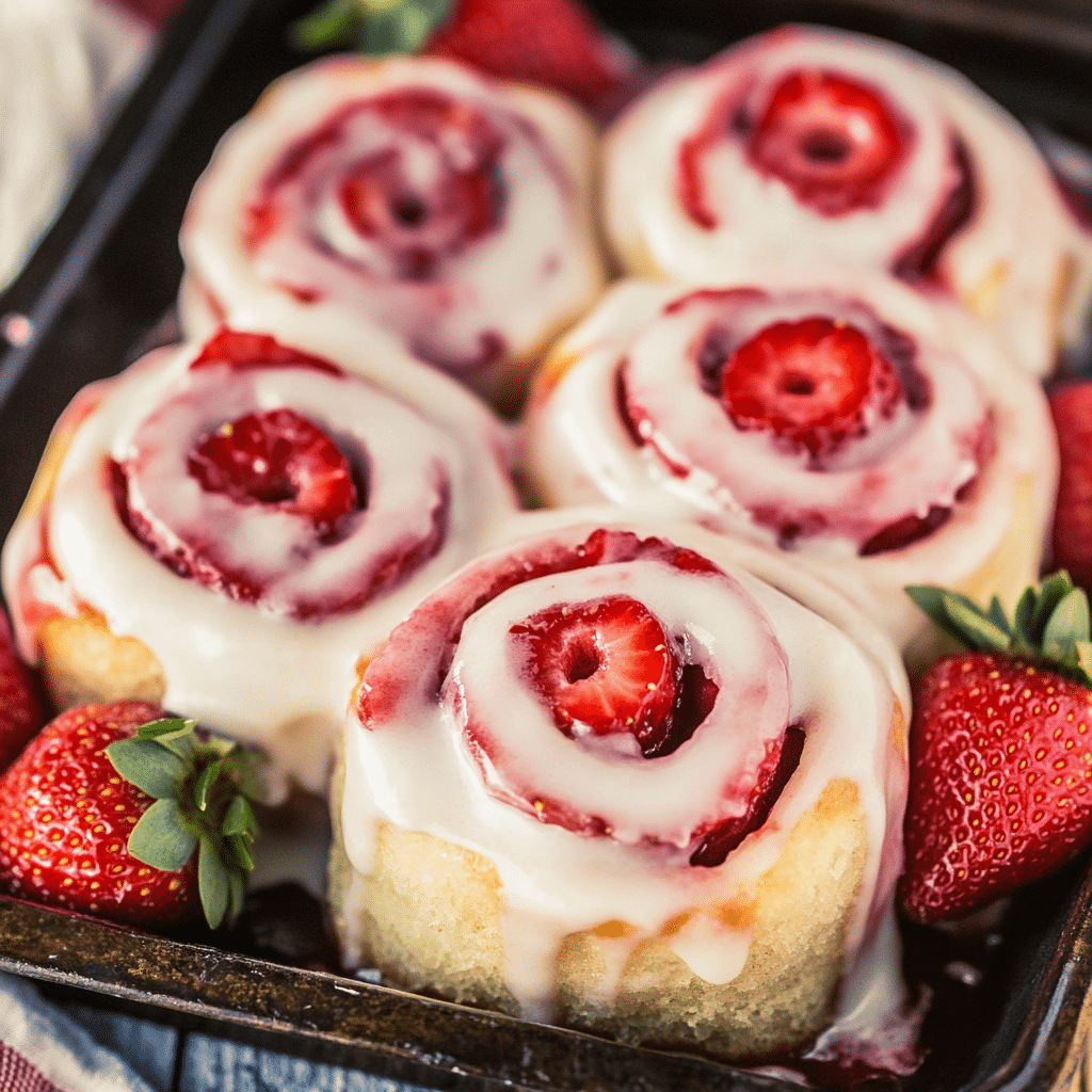 Strawberry Cheesecake Cinnabon Rolls