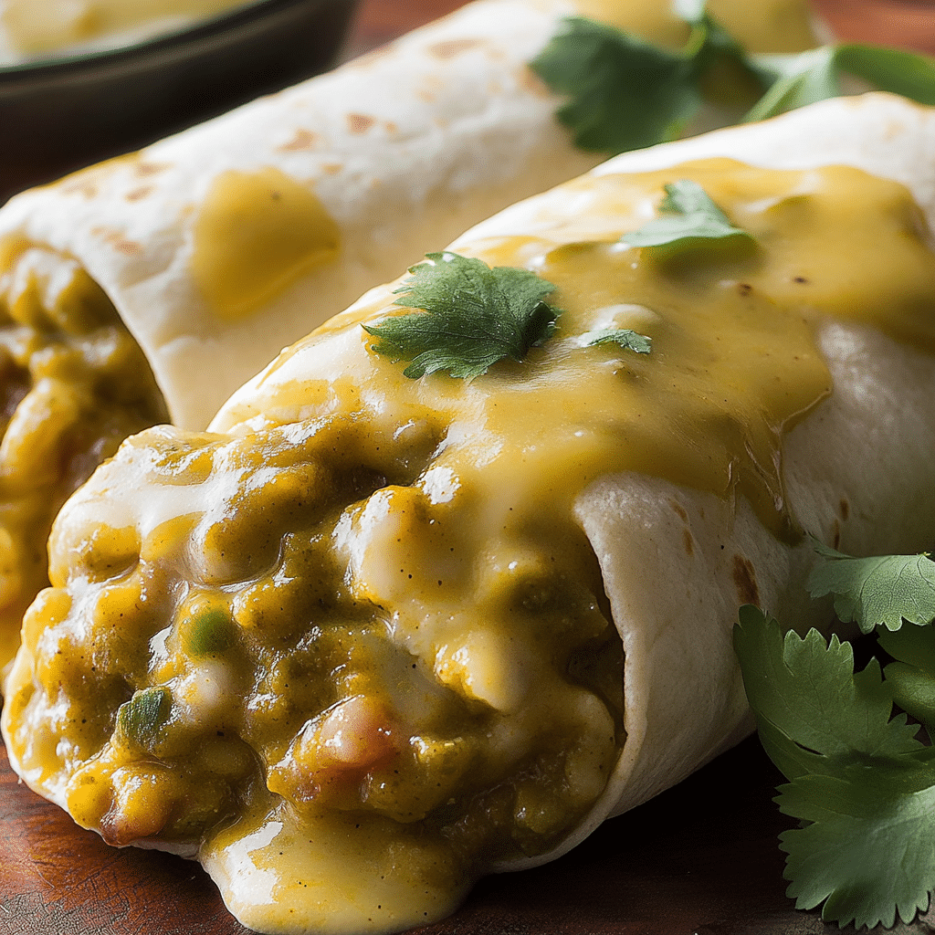 Smothered Green Chili Burritos