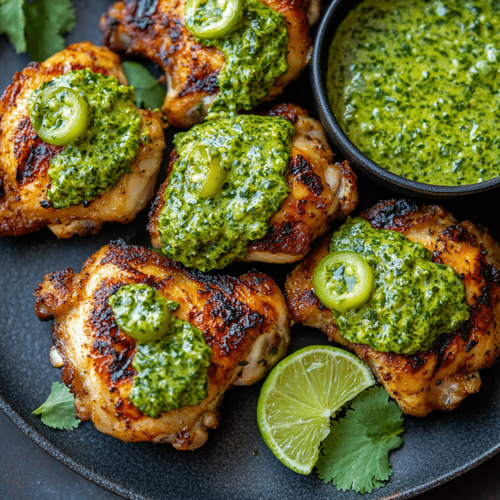 Peruvian Chicken with Green Sauce (Aji Verde)