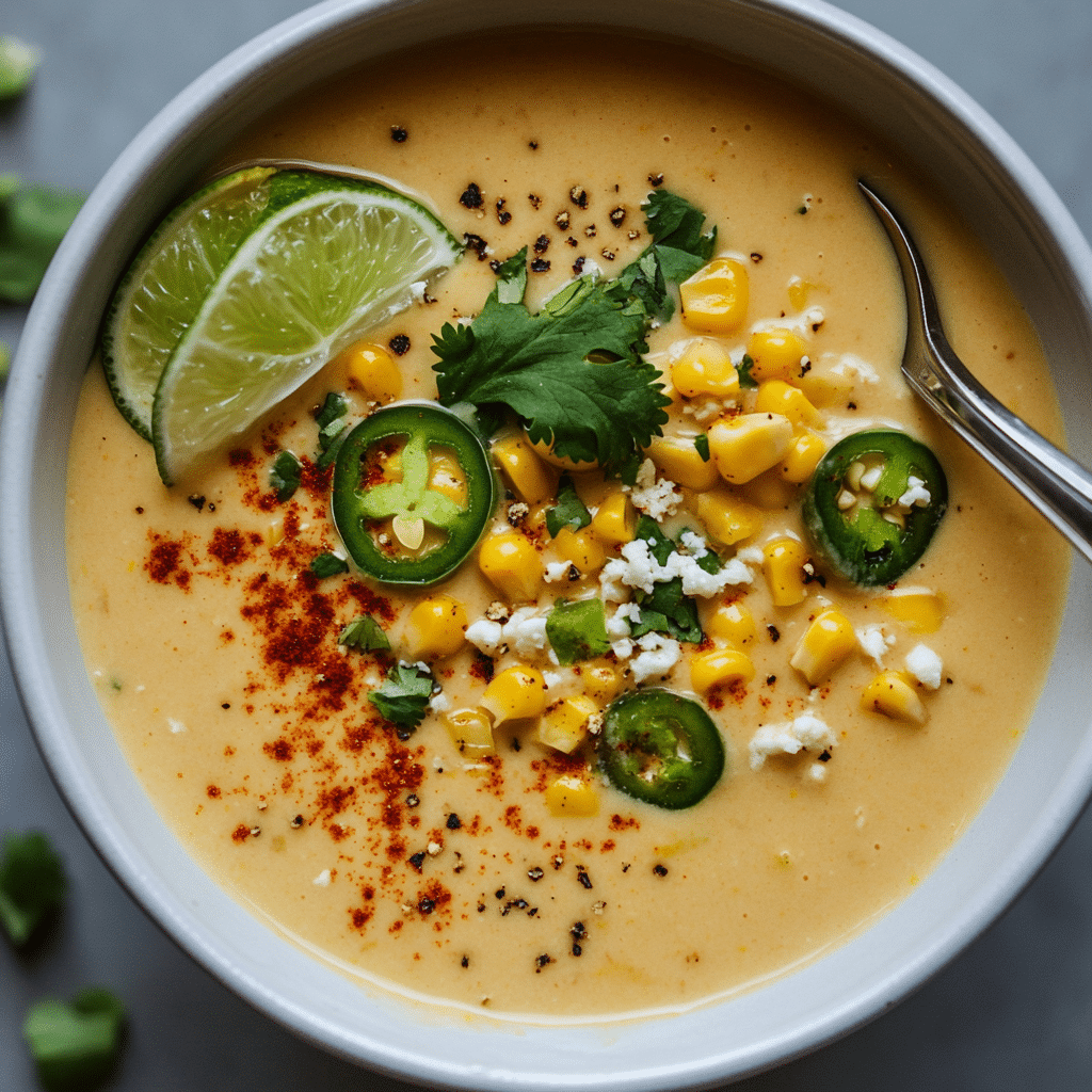 Creamy Mexican Street Corn Soup Recipe