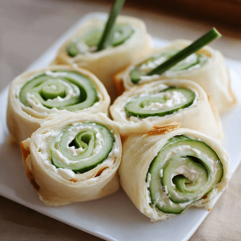 Cucumber and Cream Cheese Sandwich Rolls