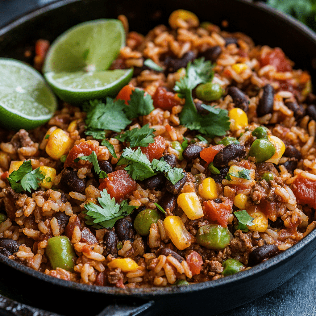 Mexican Beef and Rice Skillet