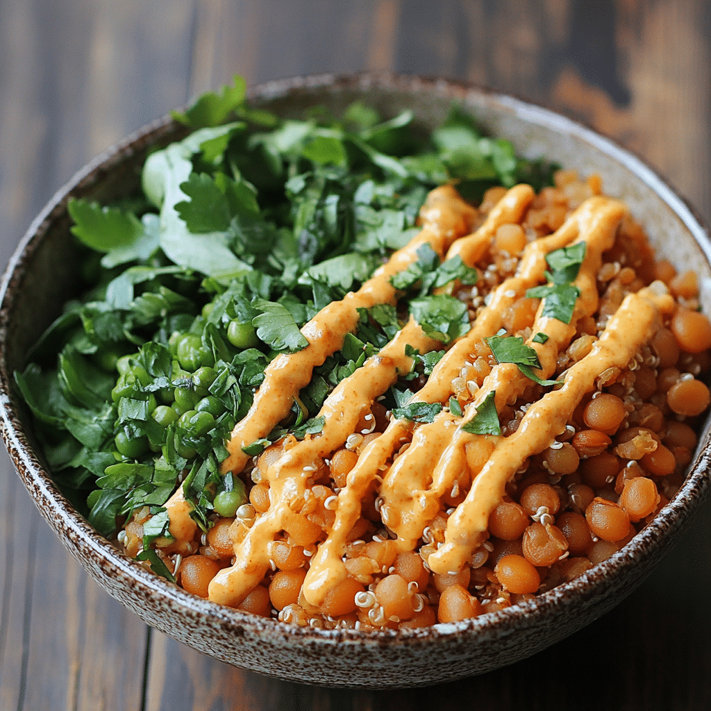 Red Lentil Quinoa Bowl