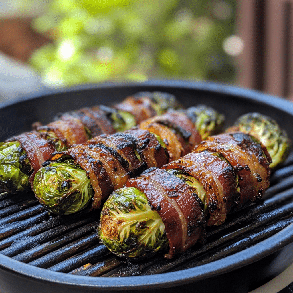 Bacon Wrapped Grilled Brussels Sprouts