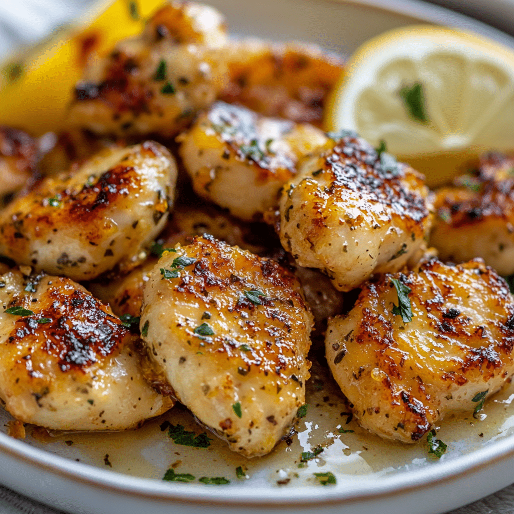 Lemon Garlic Chicken Bites