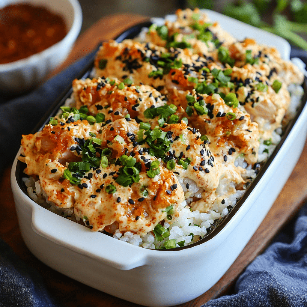 Spicy Tuna & Creamy Crab Sushi Bake
