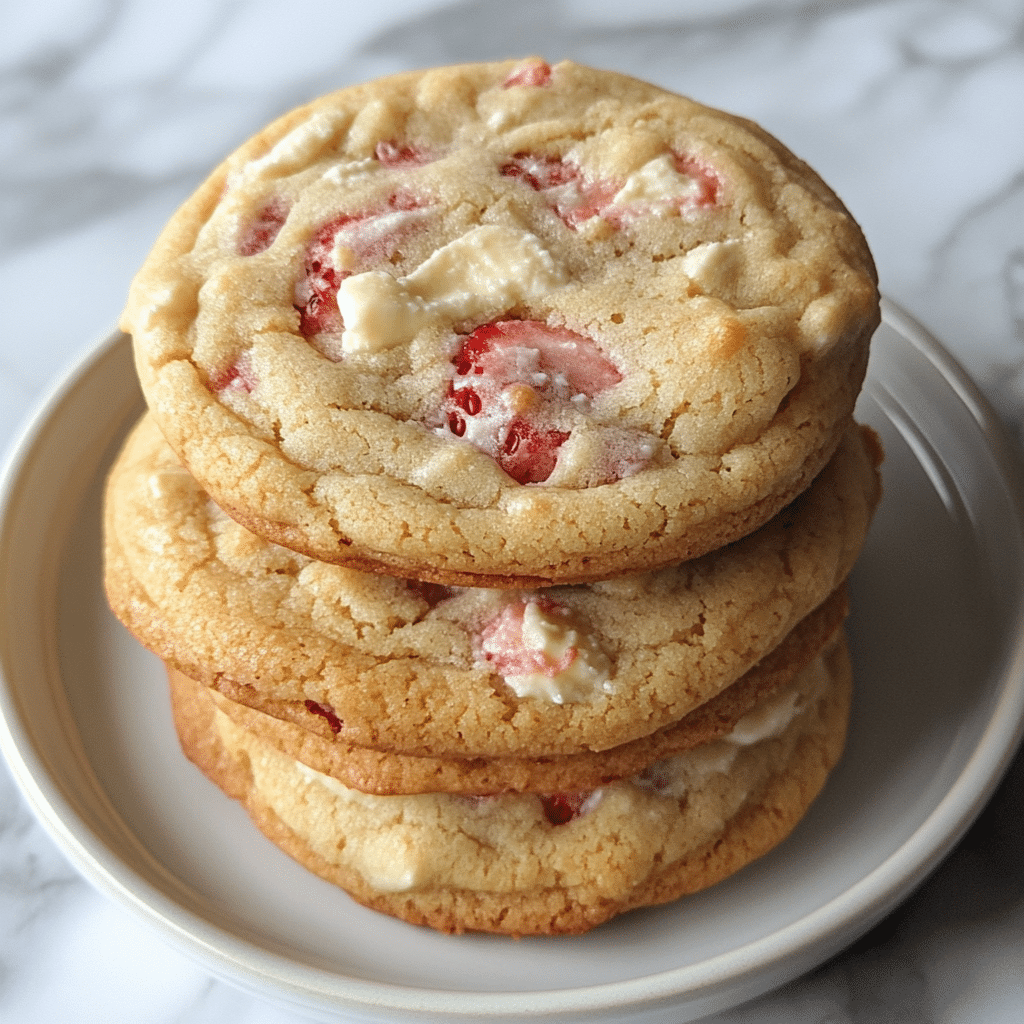 Soft Strawberry Cheesecake Cookies