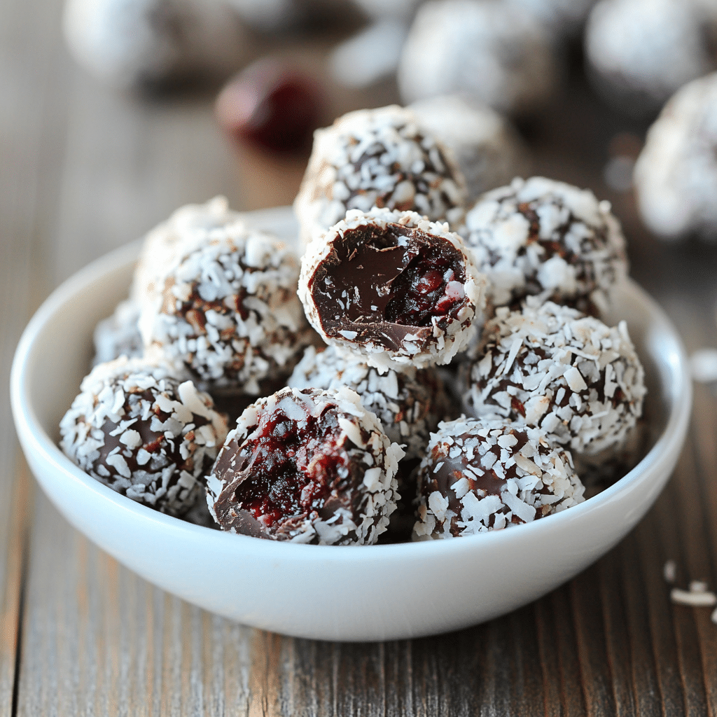 Chocolate Cherry Coconut Truffles
