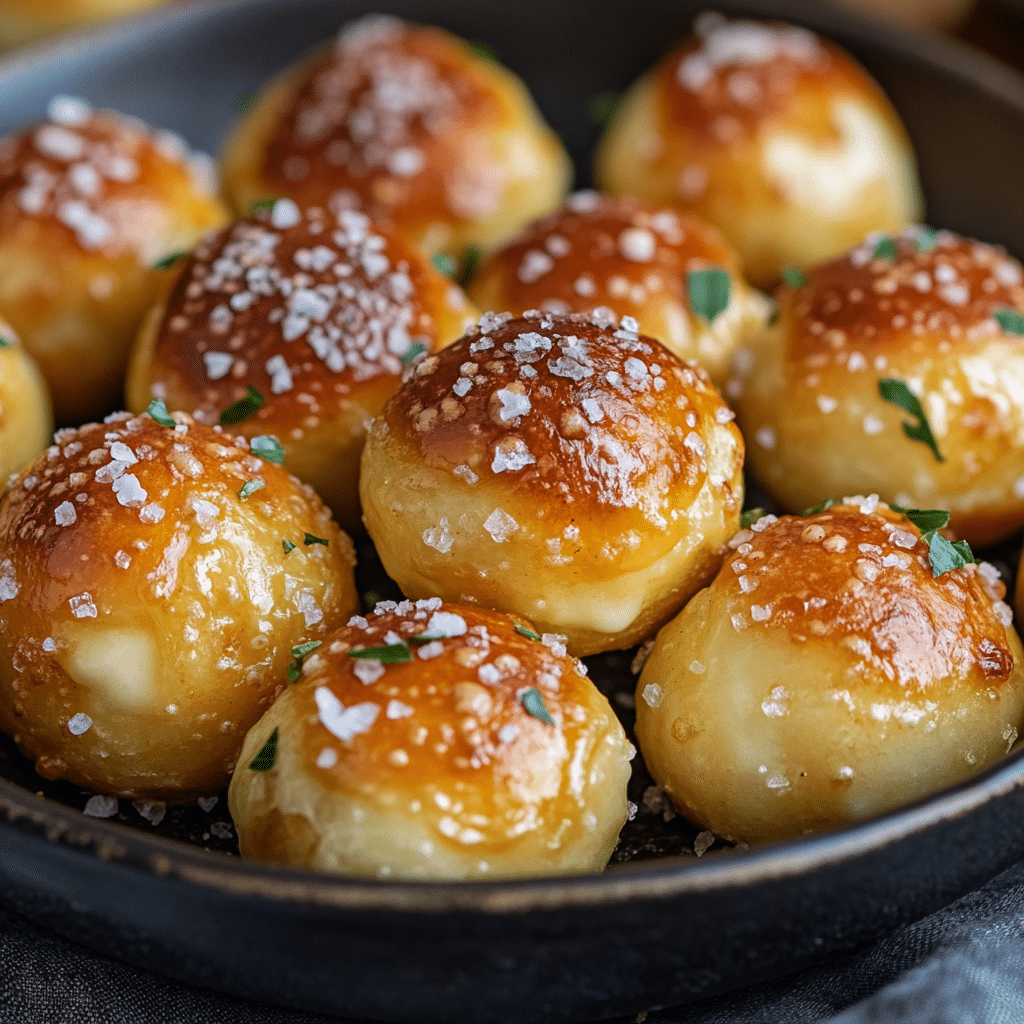 Gooey Cheesy Pretzel Bites with Sea Salt Topping