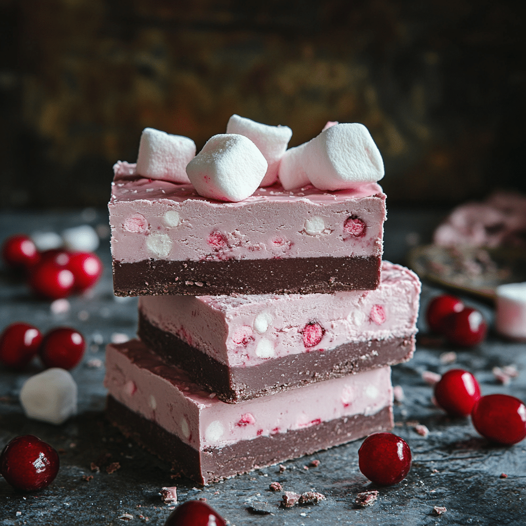 Cherry Marshmallow Fudge Bars