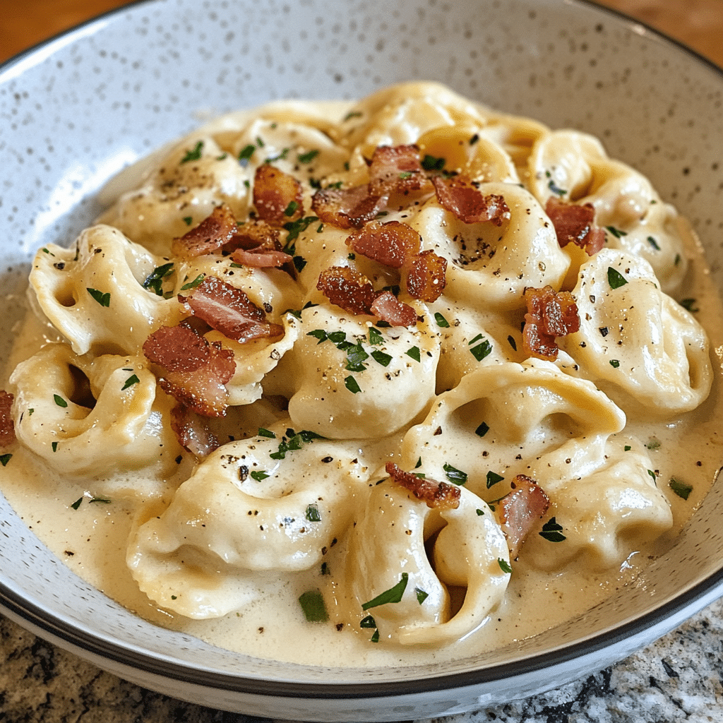 Bacon Tortellini Alfredo