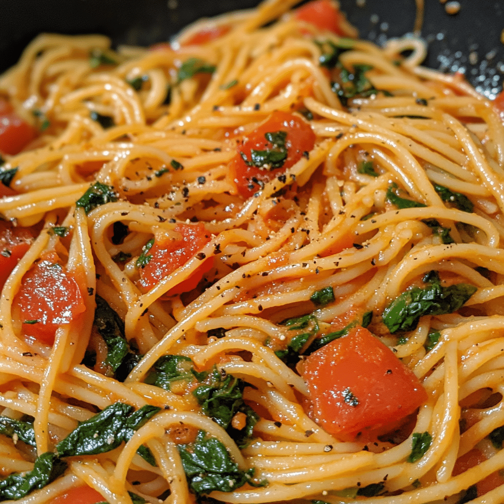 Tomato Spinach One-Pot Pasta