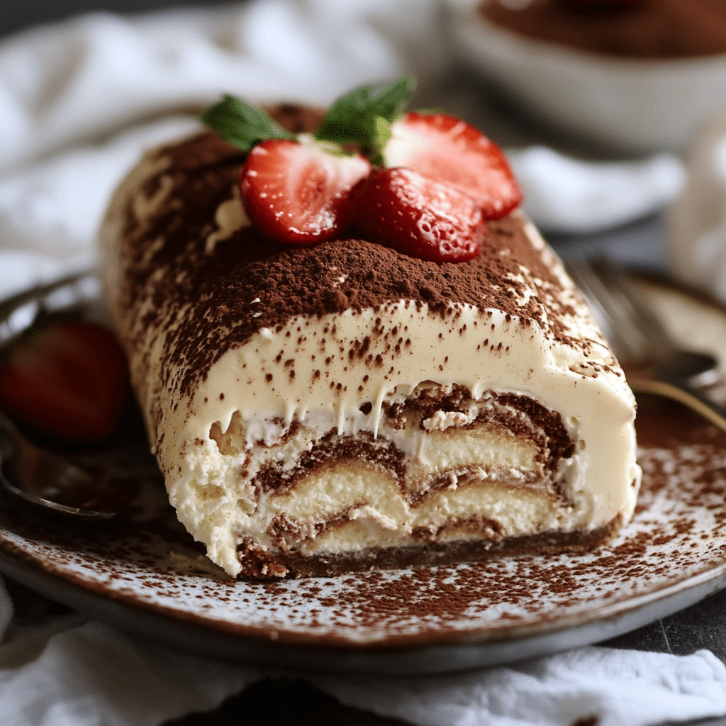 No-Bake Vanilla Tiramisu Roll