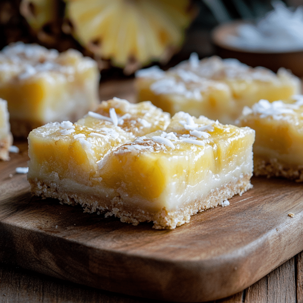 Pineapple Bars with Coconut Drizzle