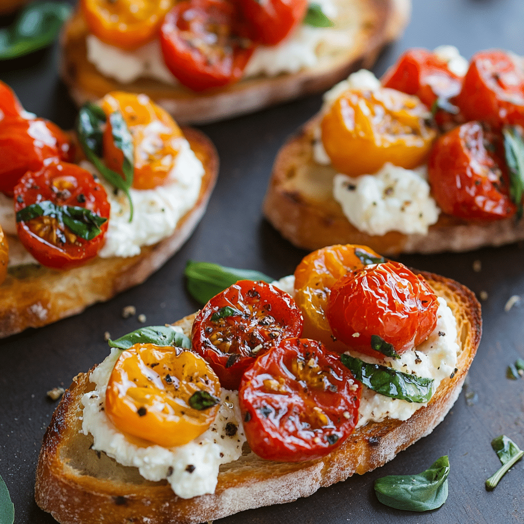 Ricotta Bruschetta with Roasted Tomatoes