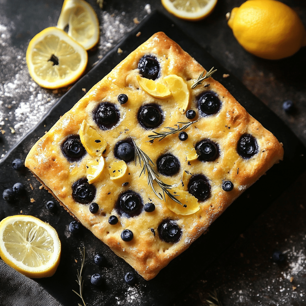 Sourdough Blueberry Lemon Focaccia