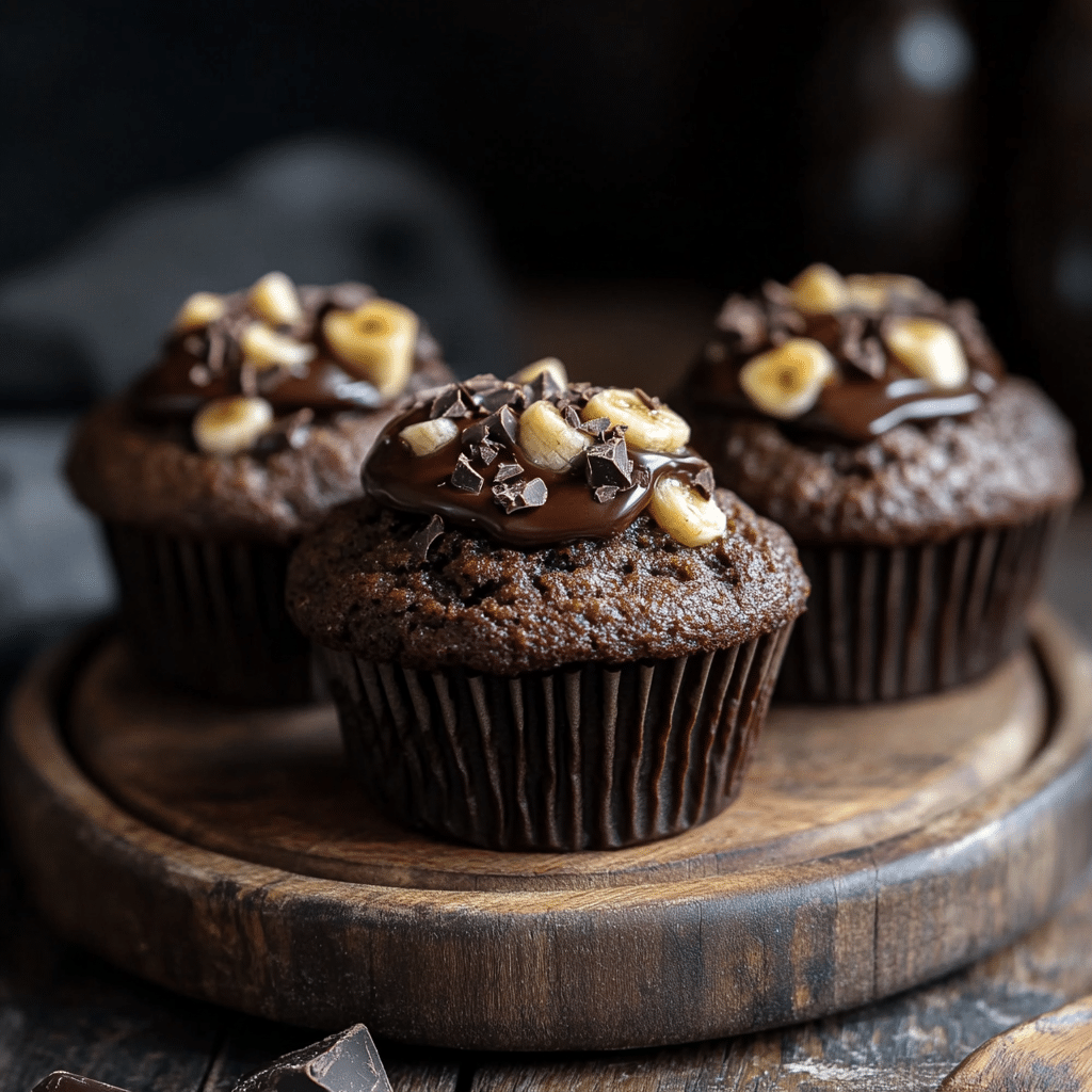 Dark Chocolate Banana Bread Muffins