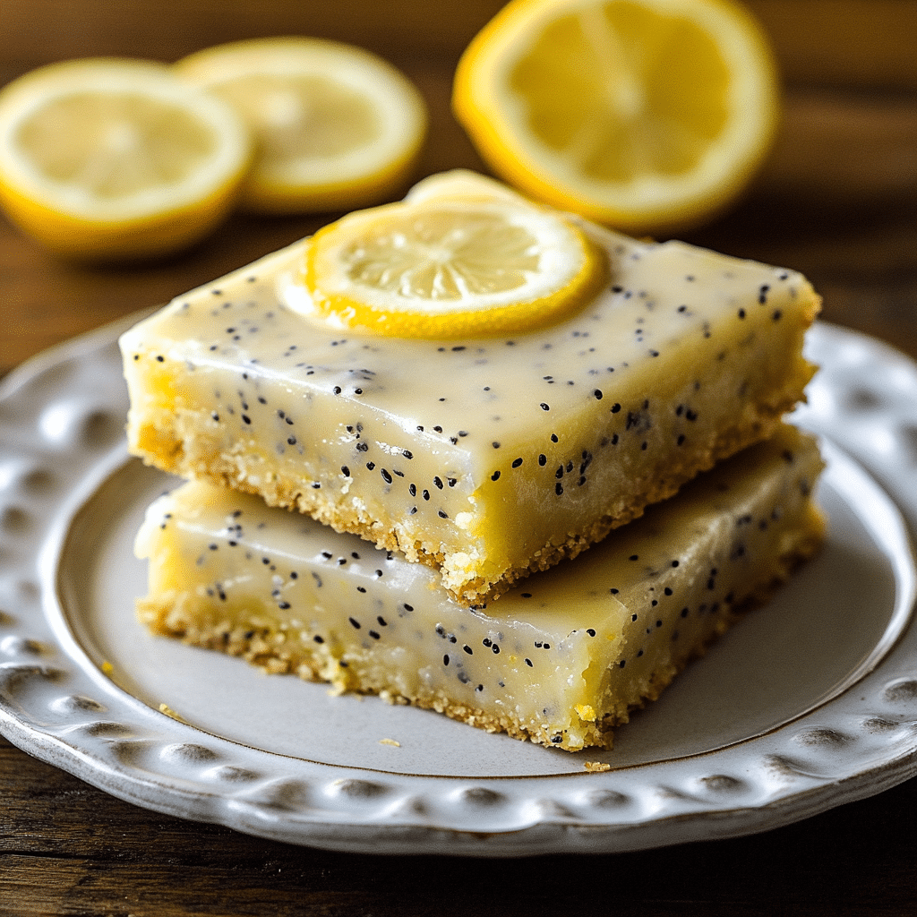 Glazed Lemon Poppy Seed Bars Recipe